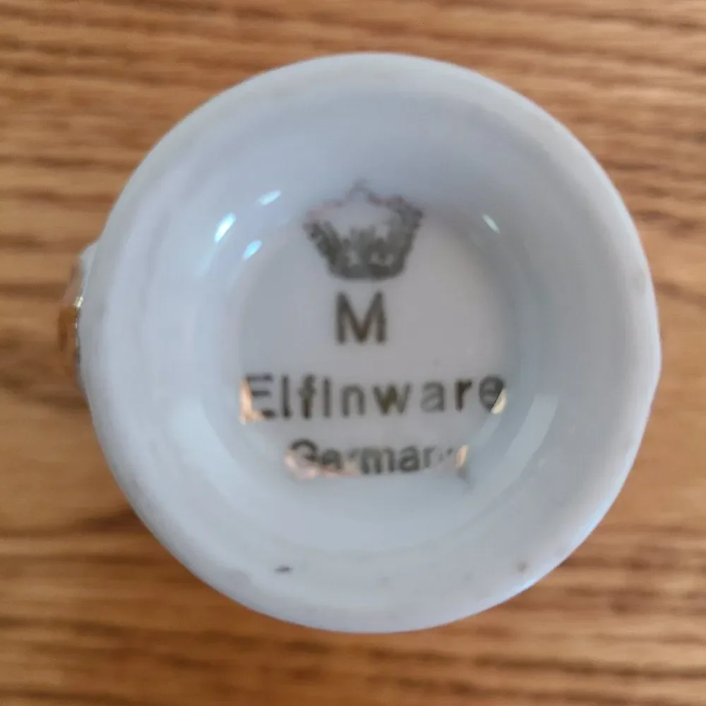 M Elfinware Germany Urn Shaped Mini Bud Vase Flowers With Gold Trim Bottom Stamp